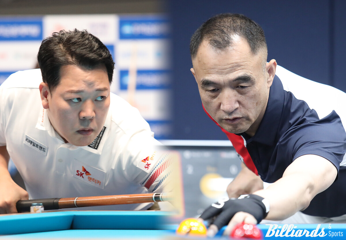 32강에 진출한 강동궁(SK렌터카·왼쪽)과 이승진.