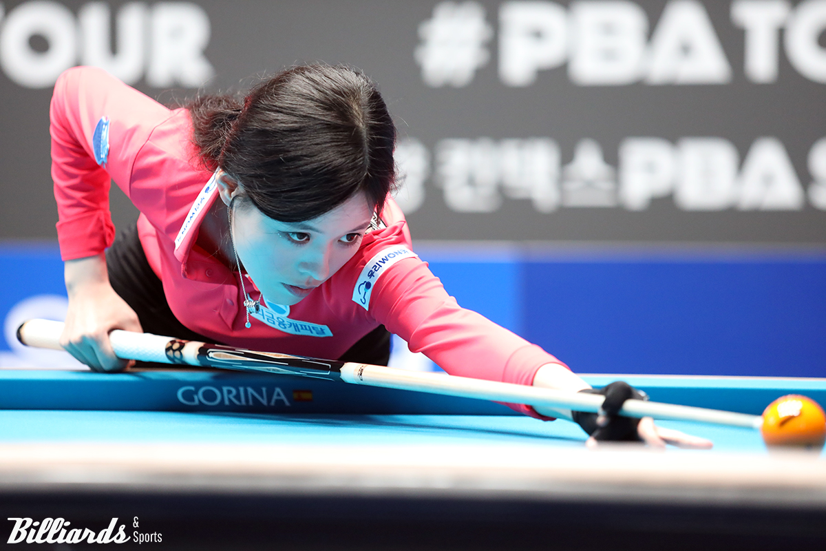 'LPBA 바비인형' 서한솔(우리금융캐피타)이 프로당구 개막전 '우리금융캐피탈 LPBA 챔피언십' 8강에 진출하며 돌풍을 이어갔다.  사진=고양/이용휘 기자