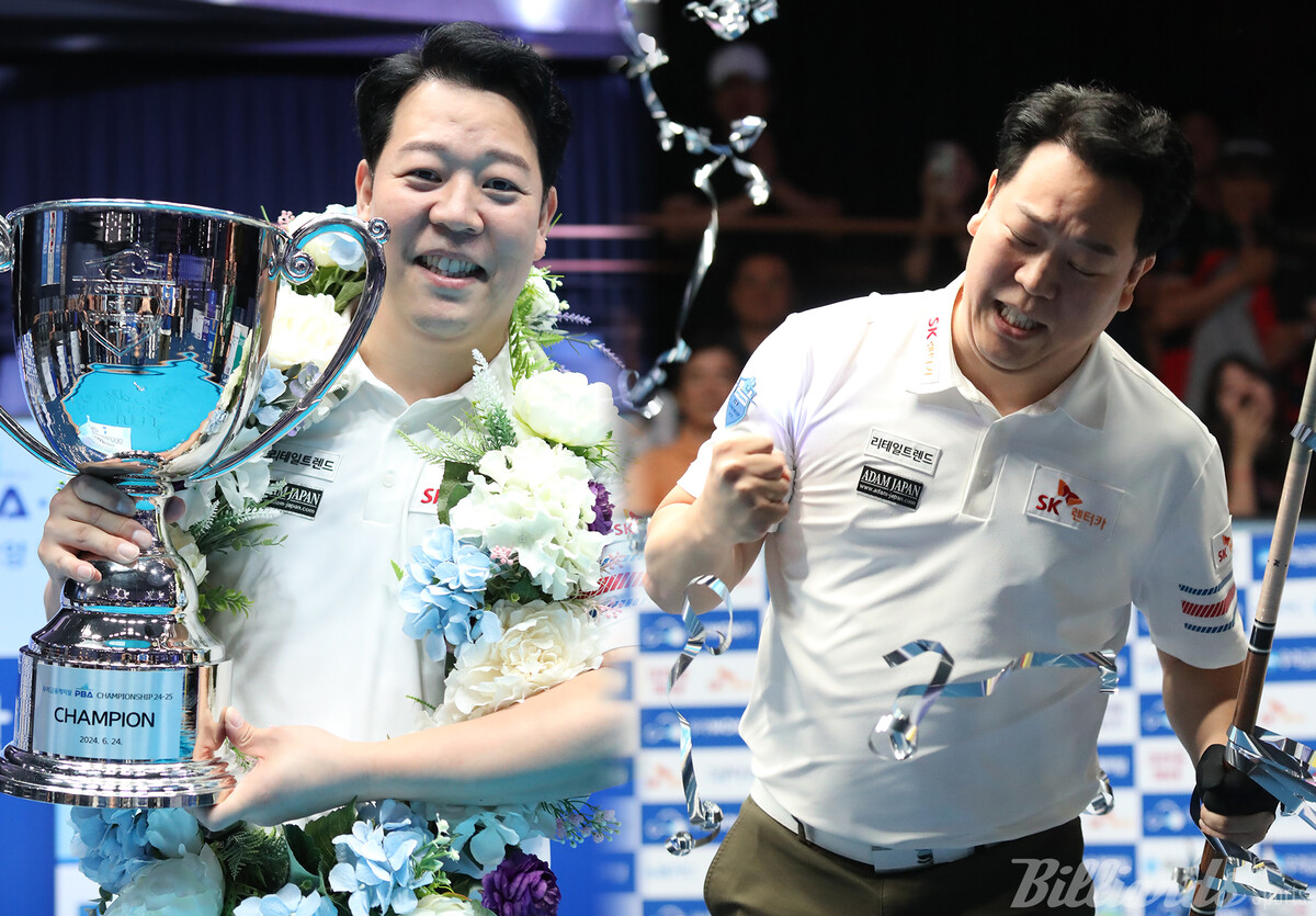 '부활한 헐크' 강동궁(SK렌터카)이 3년 만에 프로당구(PBA) 투어에서 우승을 차지했다.  사진=고양/이용휘 기자