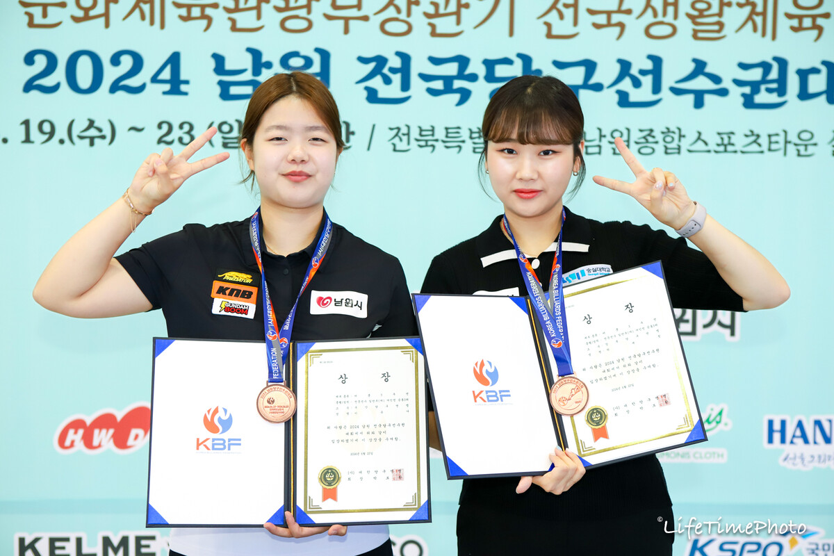 (왼쪽부터) 이번 대회 공동3위에 오른 이유나와 박세정.