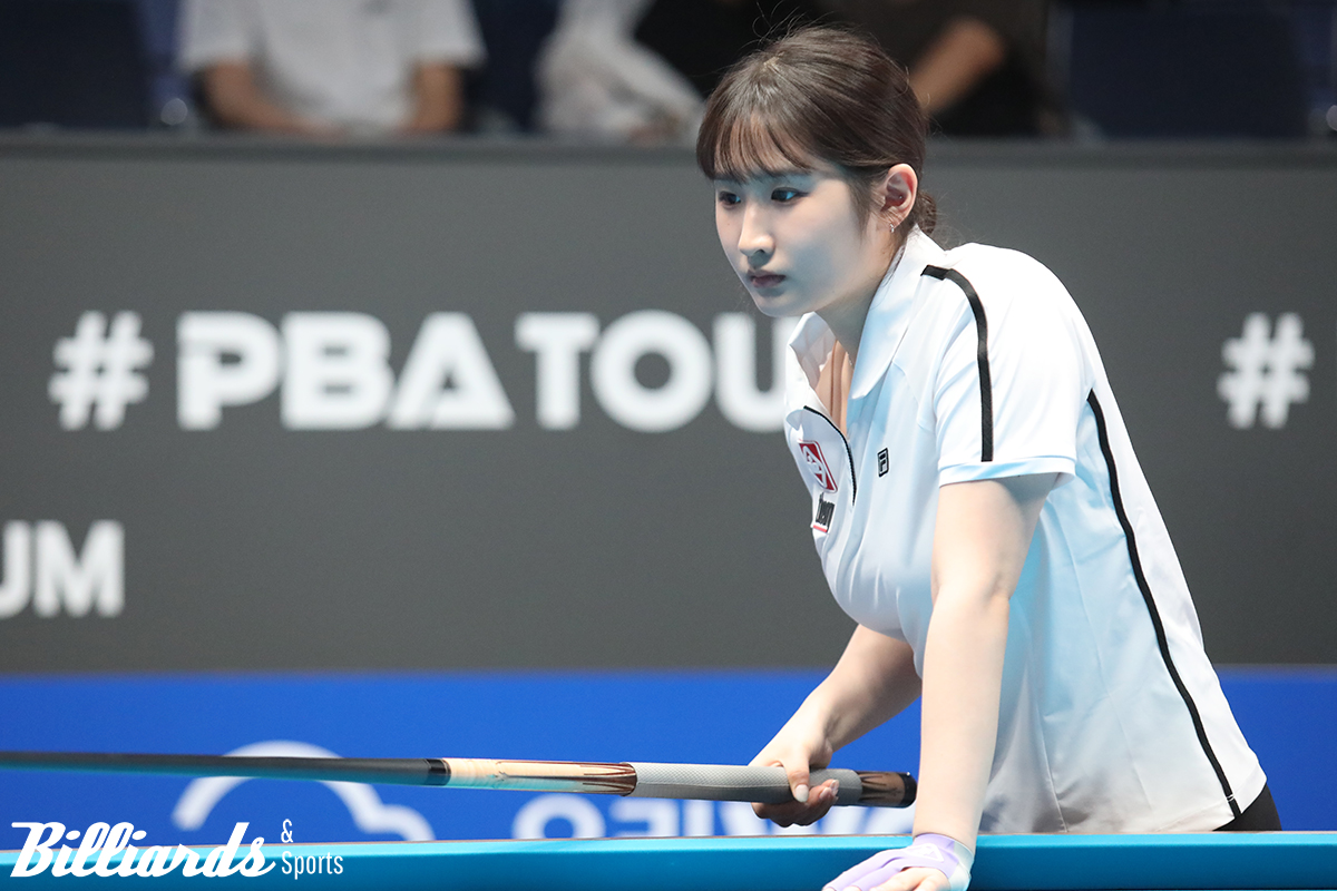 프로당구 LPBA 데뷔 후 두 대회 만에 첫 승을 거둔 김채연.