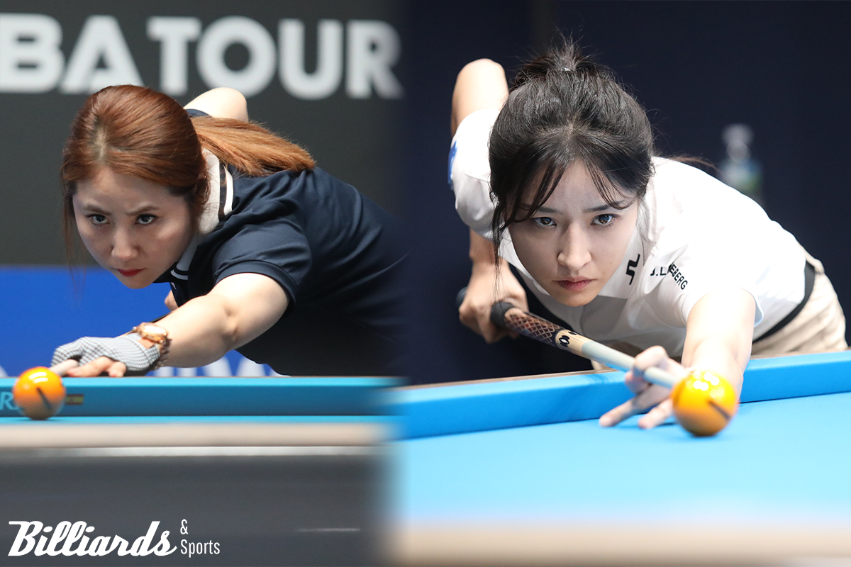 애버리지 0.920에도 불구하고 PPQ에서 탈락한 강민정(좌)과 하이런 8점을 치고도 PQ 진출에 실패한 한슬기. 사진=빌리어즈앤스포츠 DB