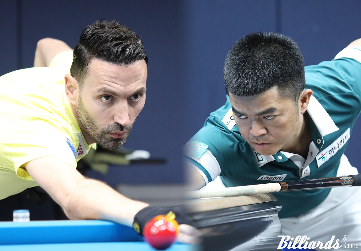 '왼손 신화' 필리포스 카시도코스타스(웰컴저축은행·왼쪽)와 '베트남 최강' 응우옌꾸옥응우옌(하나카드)이 2차 투어 '하나카드 PBA 챔피언십' 개막 경기에 나선다.   빌리어즈앤스포츠DB