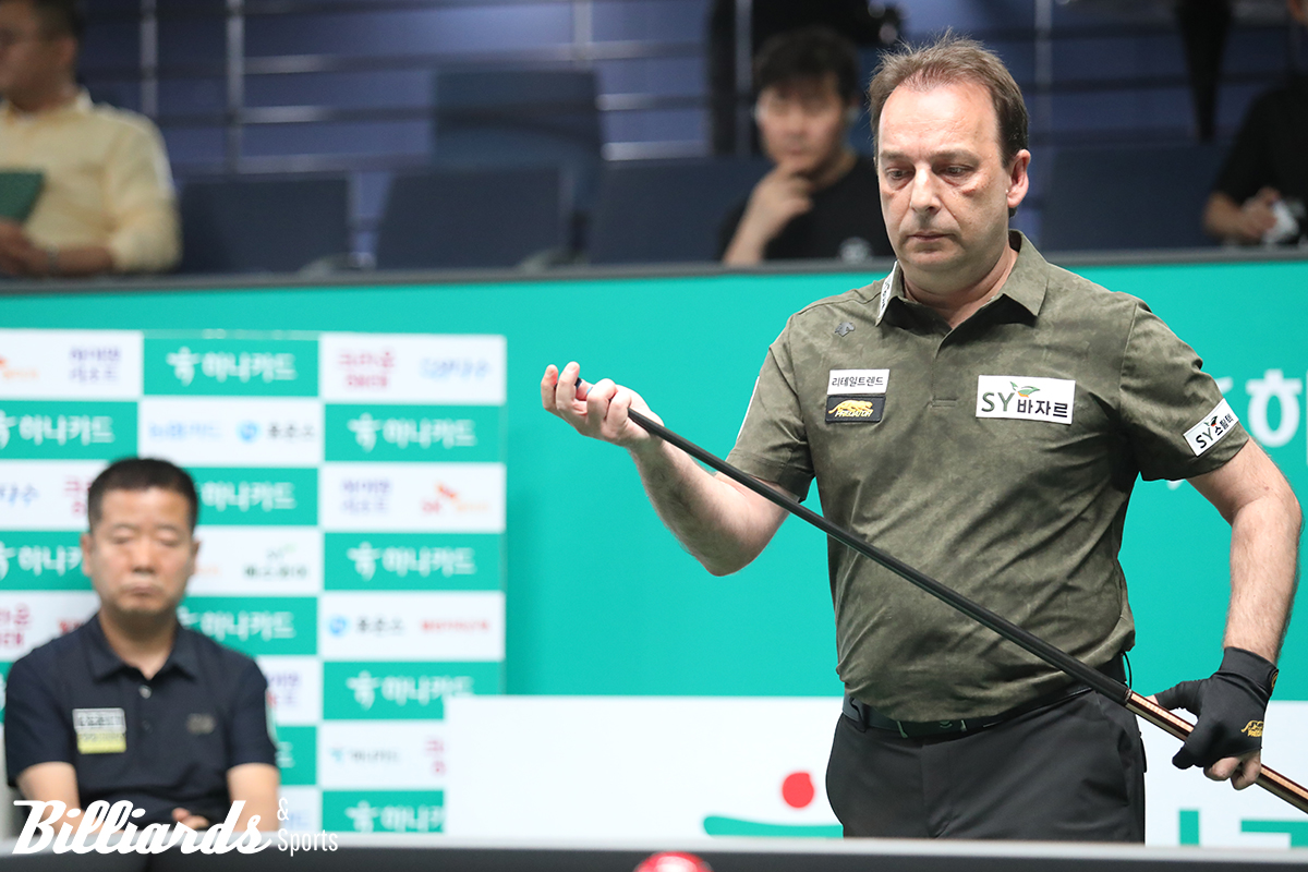 다니엘 산체스는 'LPBA 원조 여왕' 임정숙의 남편 이종주를 세트스코어 3-0으로 물리치고 64강에 올라 세미 사이그너와 대결을 벌일 예정이다.