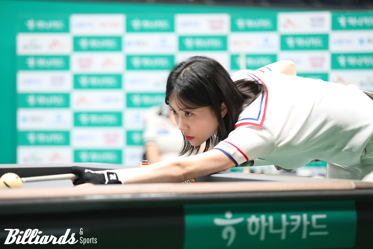 오늘(3일) 고양 킨텍스 PBA 스타디움에서 열린 '하나카드 LPBA 챔피언십' 32강에 출전한 정수빈.