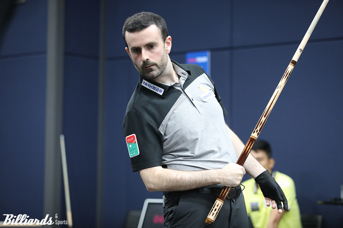 안토니오 몬테스(NH농협카드)는 '하이런 12점' 장타를 앞세워 백찬현을 3-1로 꺾고 32강에 진출했다.