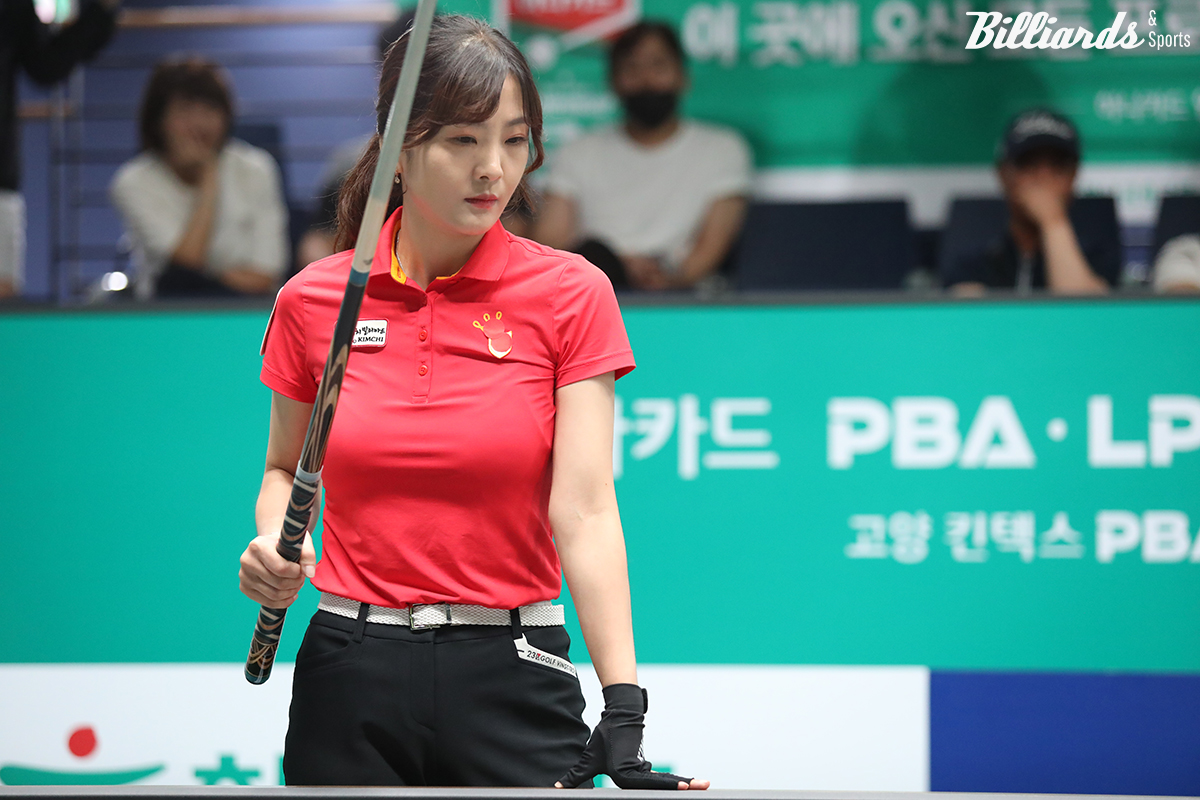 8강에서 '투어 챔피언' 최혜미(웰컴저축은행)를 3-1로 누르고 준결승에 진출한 김상아.