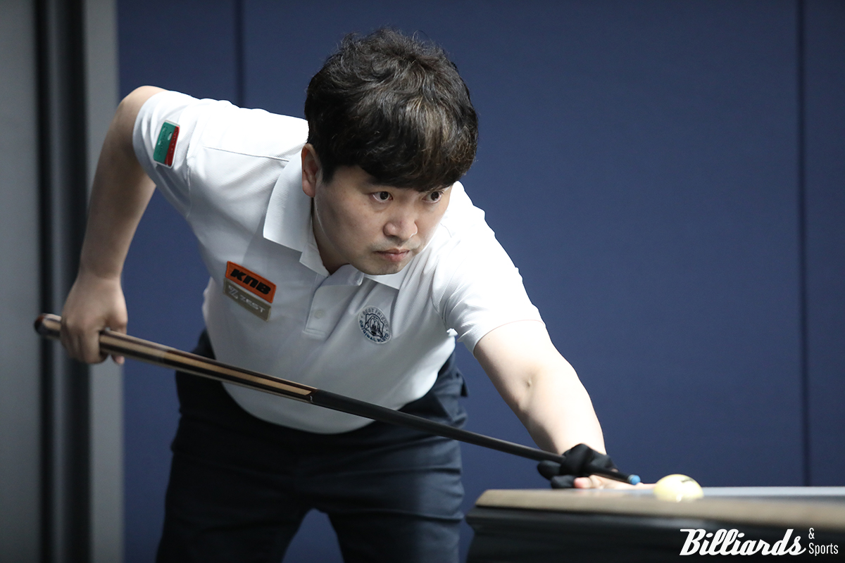 '드림투어 돌풍' 원호수가 2차 투어 '하나카드 PBA 챔피언십' 16강전에서 박흥식1을 3-2로 누르고 1부 첫 8강에 입성했다.  사진=고양/이용휘 기자