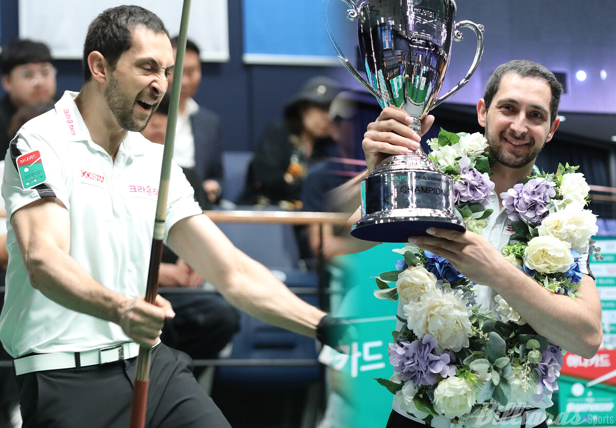 '스페인 최강' 다비드 마르티네스(크라운해태)가 2차 투어 '하나카드 PBA 챔피언십'에서 우승하며 통산 5승을 달성했다.  사진=고양/이용휘 기자