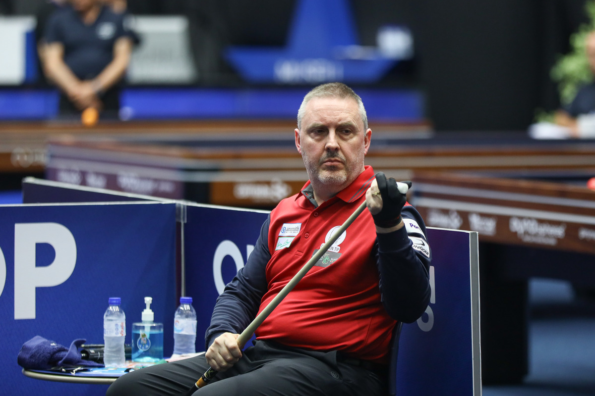 '당구 황제' 프레데리크 쿠드롱(벨기에)이 '앙카라 3쿠션 당구월드컵' 최종예선에 진출했다.  사진=SOOP 제공