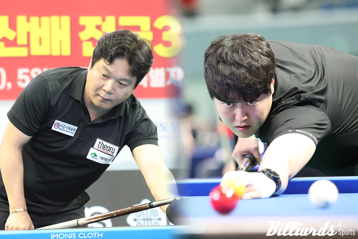 '2024 태백산배 전국3쿠션당구대회' 4강에 오른 서창훈(좌)과 이범열(우)이 준결승전에서 맞붙는다. 사진=태백/이용휘 기자