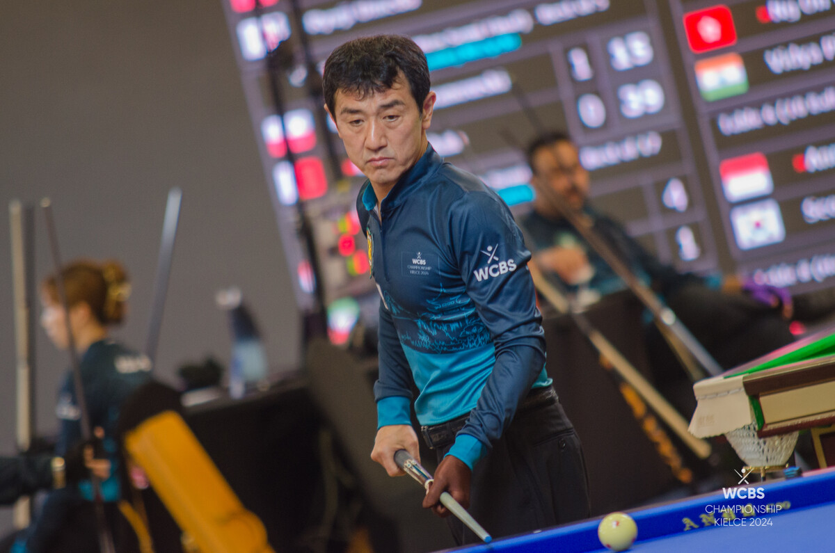 준결승전에서 '현 3쿠션 세계챔피언' 바오프엉빈(베트남)을 꺾은 아시아B팀의 '2007년 세계챔피언' 우메다 류지(일본).