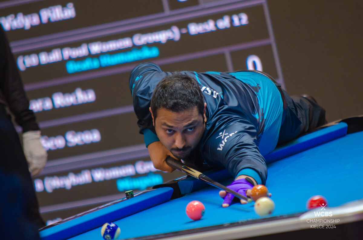 최종전에서 2-0으로 승리하며 아시아B팀을 결승에 올려 놓은 포켓 10볼 남자 선수 바데르 알라와디(쿠웨이트).