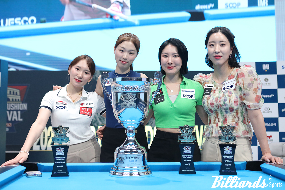 왼쪽부터 준우승 이하린, 우승 서서아, 공동3위 진혜주, 한소예. 