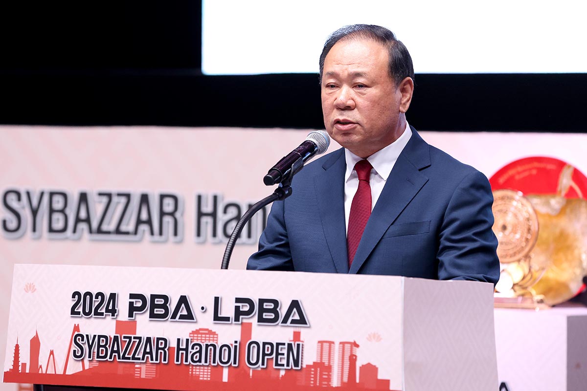 대회 타이틀스폰서인 에스와이의 홍성균 부회장.