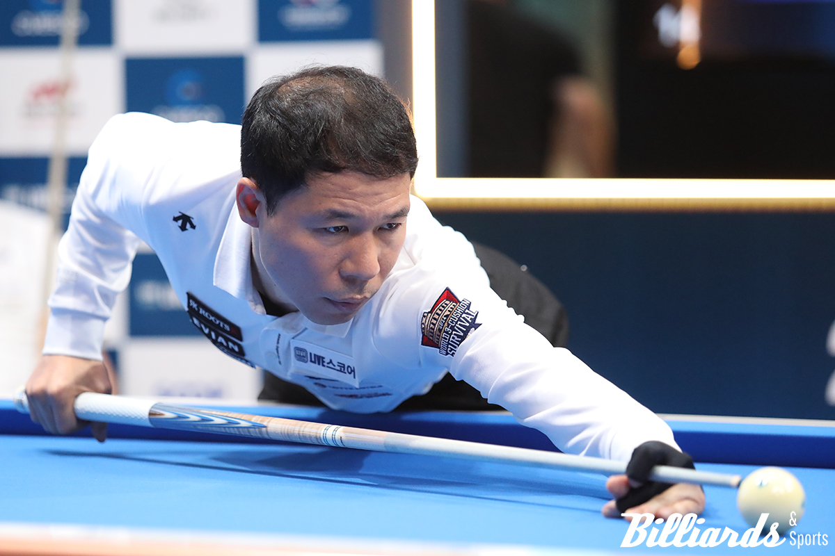 조 3위를 기록하며 패자부활전으로 떨어진 허정한.