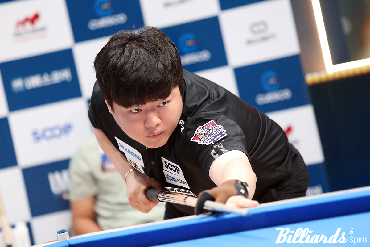 역대급 서바이벌 하이런을 기록한 조명우. 20타를 기록한 조명우는 단번에 60점을 획득했다. 사진=잠실/이용휘 기자