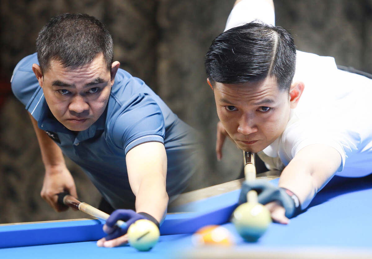 '베트남 고수' 프억히에우(왼쪽)와 쩐반응언(오른쪽)이 '2024 PBA 에스와이 바자르 하노이 오픈' 32강에 진출했다.  사진=PBA 제공