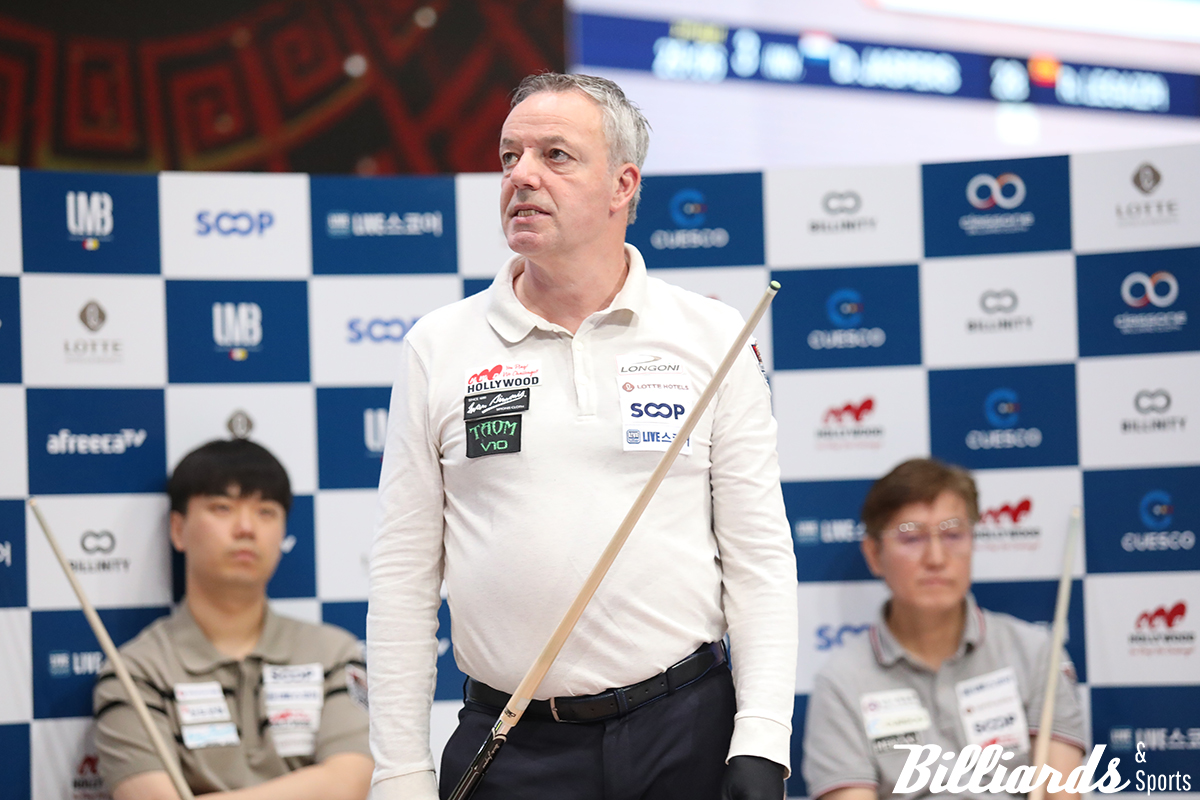 '세계랭킹 1위' 딕 야스퍼스가 결국 패자부활전에서도 4위에 그치며 '2024 월드 3쿠션 서바이벌'에서 최종 탈락했다. 사진=이용휘 기자