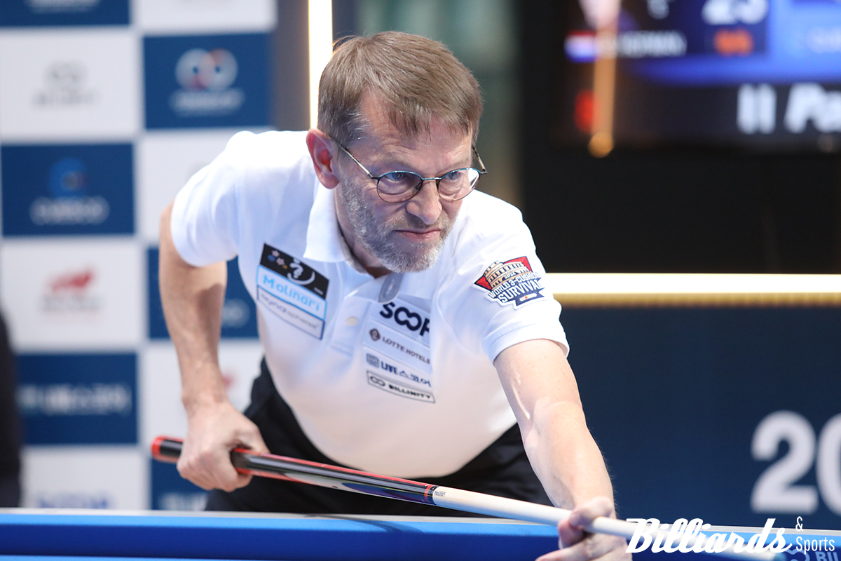 패자부활전에서 딕 야스퍼스와 대결해 107점으로 조 1위에 오른 토브욘 블롬달.