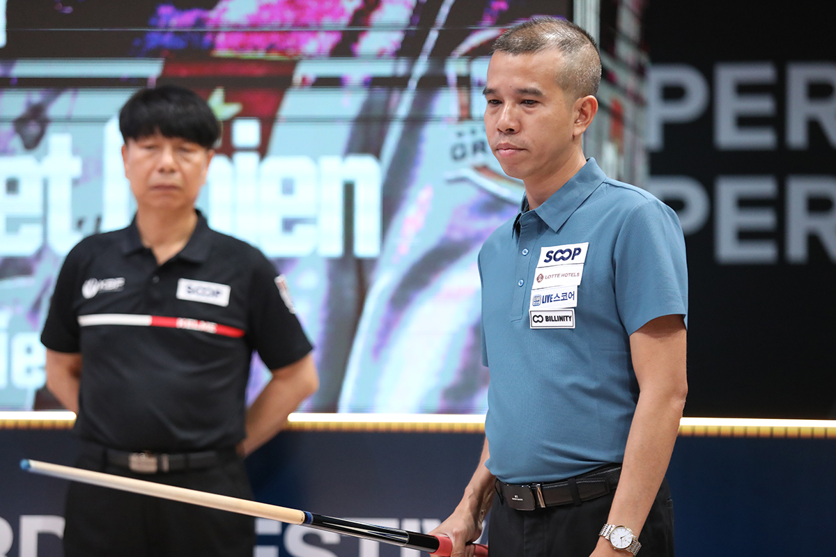 '세계랭킹 2위' 쩐뀌엣찌엔(베트남)은 한국의 김행직(전남)을 따돌리고 101점으로 조 1위에 올라 본선 2라운드에 올라갔다. 