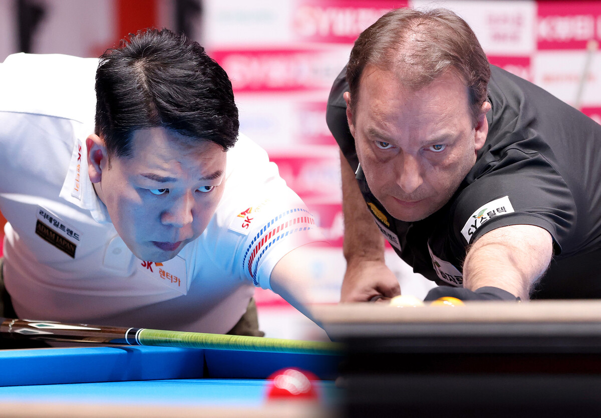 첫 해외투어 '하노이 오픈' 16강전에서는 한국 선수와 유럽 선수 간의 한판승부가 벌어진다. 16강에서 프로 첫 대결을 벌이는 강동궁(왼쪽)과 다니엘 산체스(오른쪽).  사진=PBA 제공