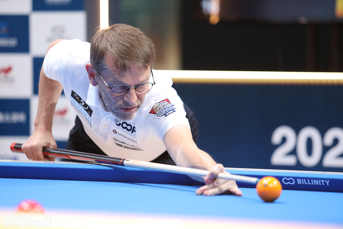 '3쿠션 사대천왕' 토브욘 블롬달(스웨덴)이 '월드 3쿠션 서바이벌 2024' 준결승에 진출했다.  사진=잠실/이용휘 기자