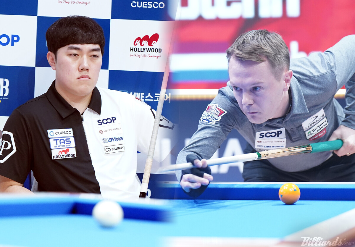 한국의 '세계랭킹 4위' 김준태(경북체육회)가 마지막 50초의 고비를 넘지 못하고, 글렌 호프만(네덜란드·오른쪽)의 '하이런 10연타'에 역전을 허용하며 탈락했다.  사진=잠실/김철홍 기자