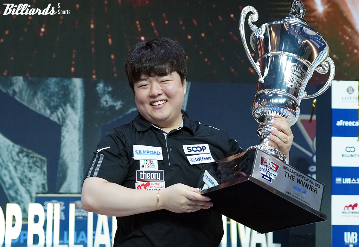 한국의 조명우(실크로드시앤티-서울시청)가 SOOP의 주최로 열린 '월드 3쿠션 서바이벌 2024'에서 우승을 차지했다.  사진=잠실/김철홍 기자