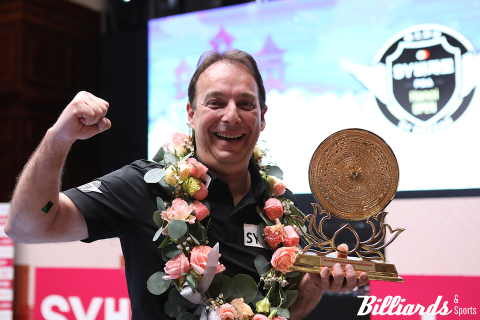 다니엘 산체스가 13개 투어 만에 프로당구 첫 우승을 차지했다. 사진=하노이/이용휘 기자