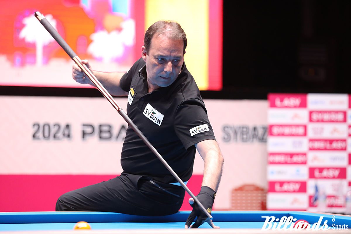 결승전에서 1, 2, 3세트를 연달아 차지하며 세트스코어 3-0으로 앞선 다니엘 산체스.