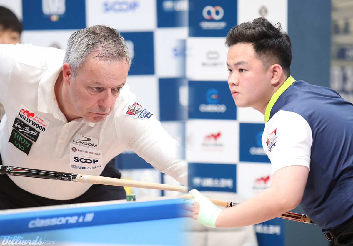 남자 3쿠션 '세계랭킹 1위' 딕 야스퍼스(왼쪽)와 지난해 세계선수권 우승자 바오프엉빈(오른쪽).