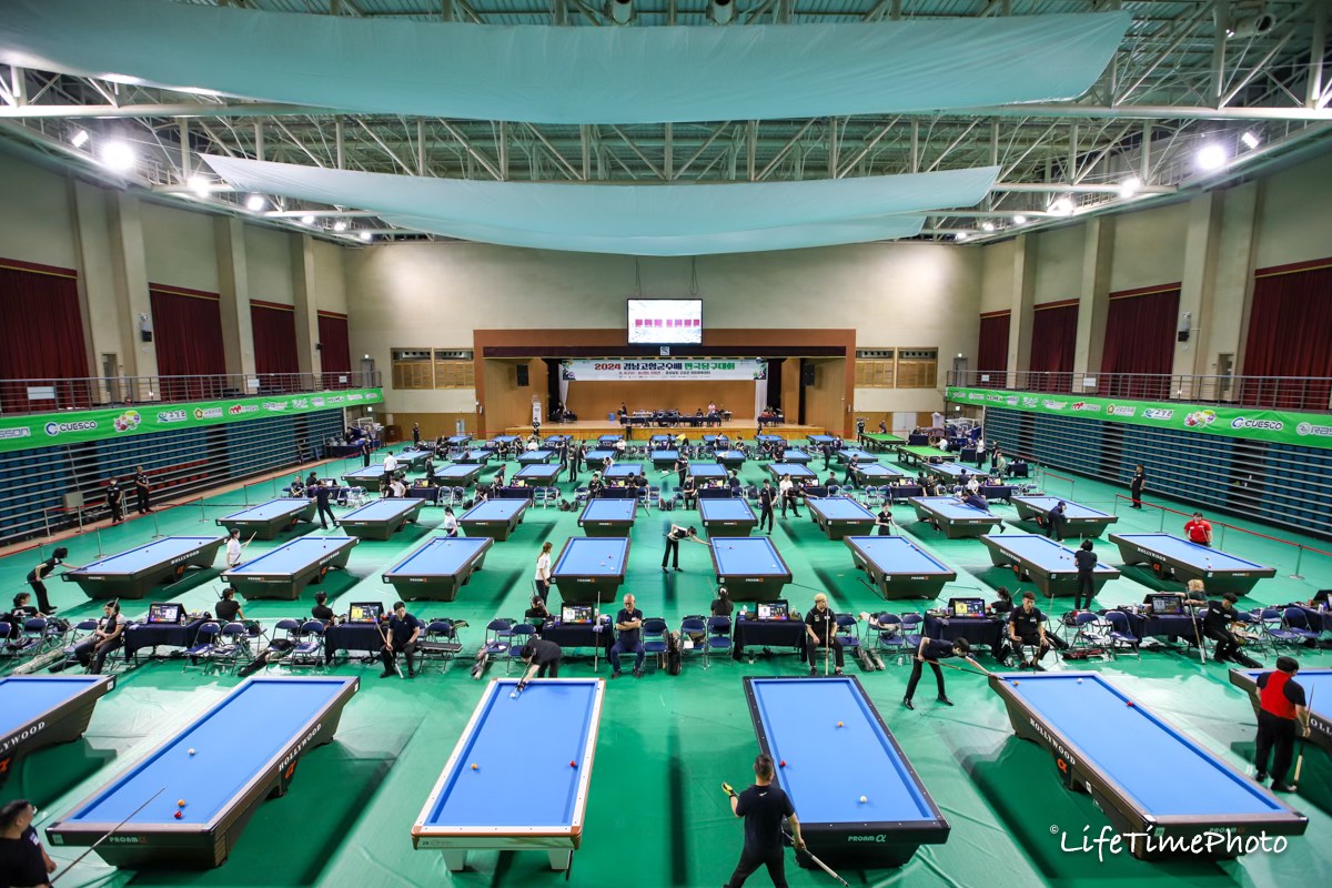 이번 대회 경기장 전경. 사진=대한당구연맹 제공