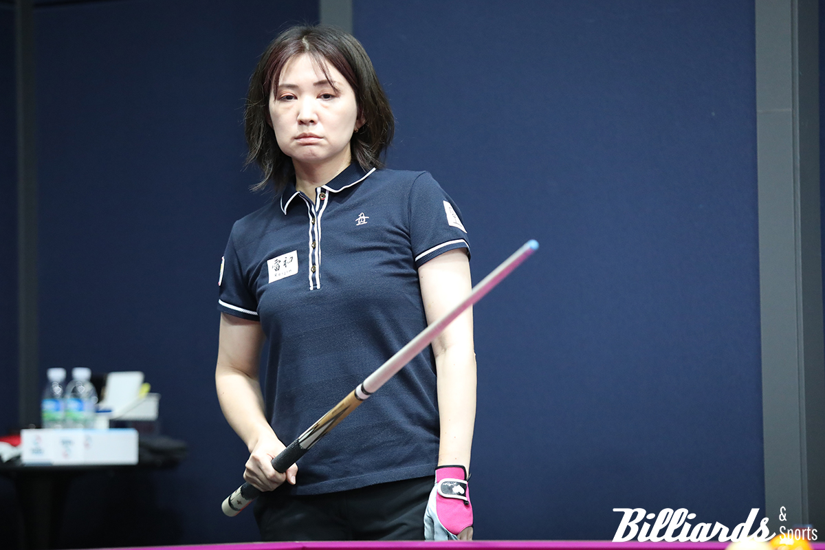 '크라운해태 LPBA 챔피언십 2024 한가위' PPQ에서 이희경과 대결 중인 하야시 나미코.