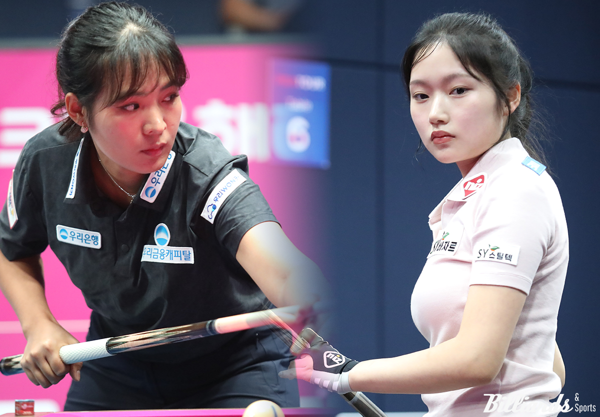 스롱 피아비(왼쪽)가 4차 투어 '크라운해태 LPBA 챔피언십 2024 한가위' 32강전에서 '천적' 한지은(오른쪽)을 만났다.  사진=고양/이용휘 기자