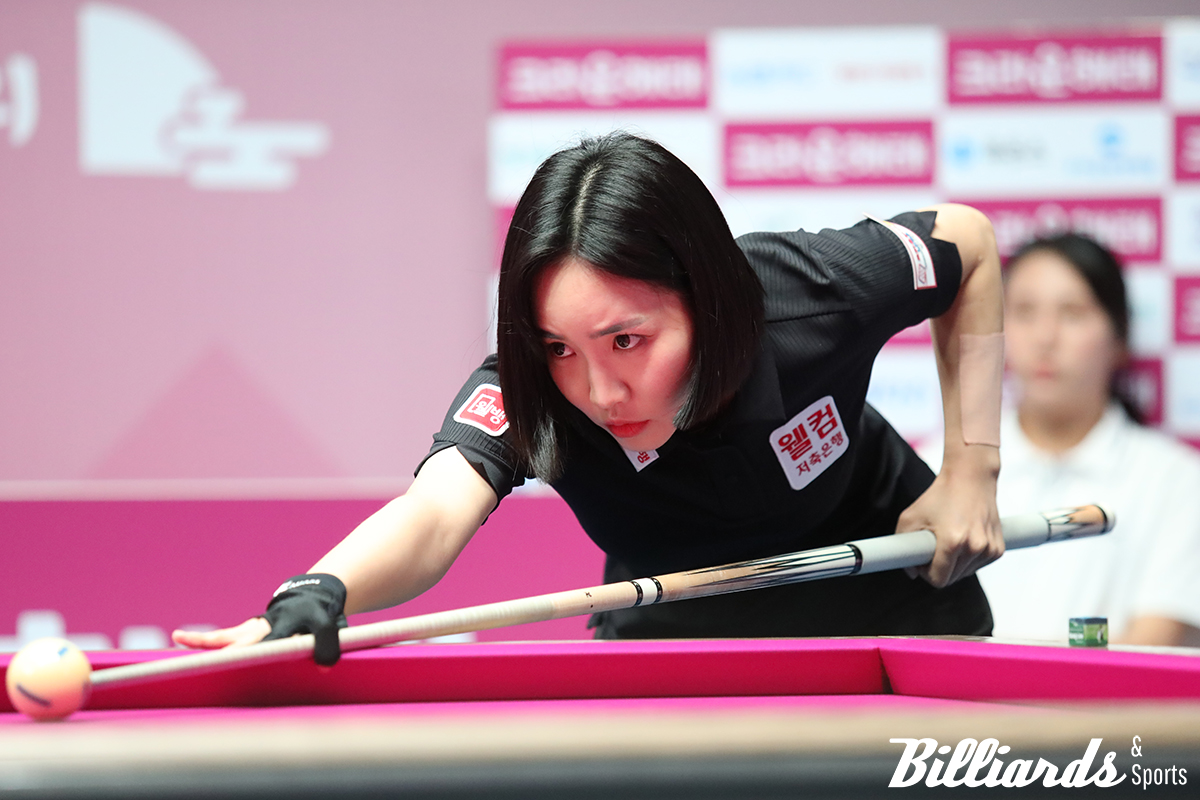 12이닝 만에 25:8로 황진선을 꺾은 최혜미.