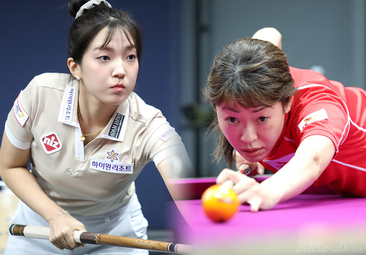 하이원리조트 전지우(왼쪽)와 SK렌터카 히다 오리에(오른쪽)가 16강 진출을 다툰다.