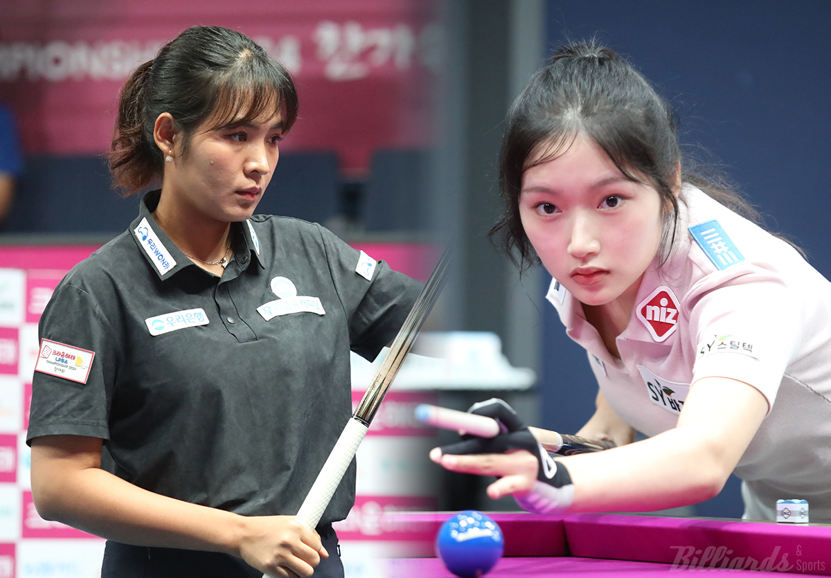 32강에서 맞붙는 스롱 피아비(왼쪽)와 한지은(오른쪽).