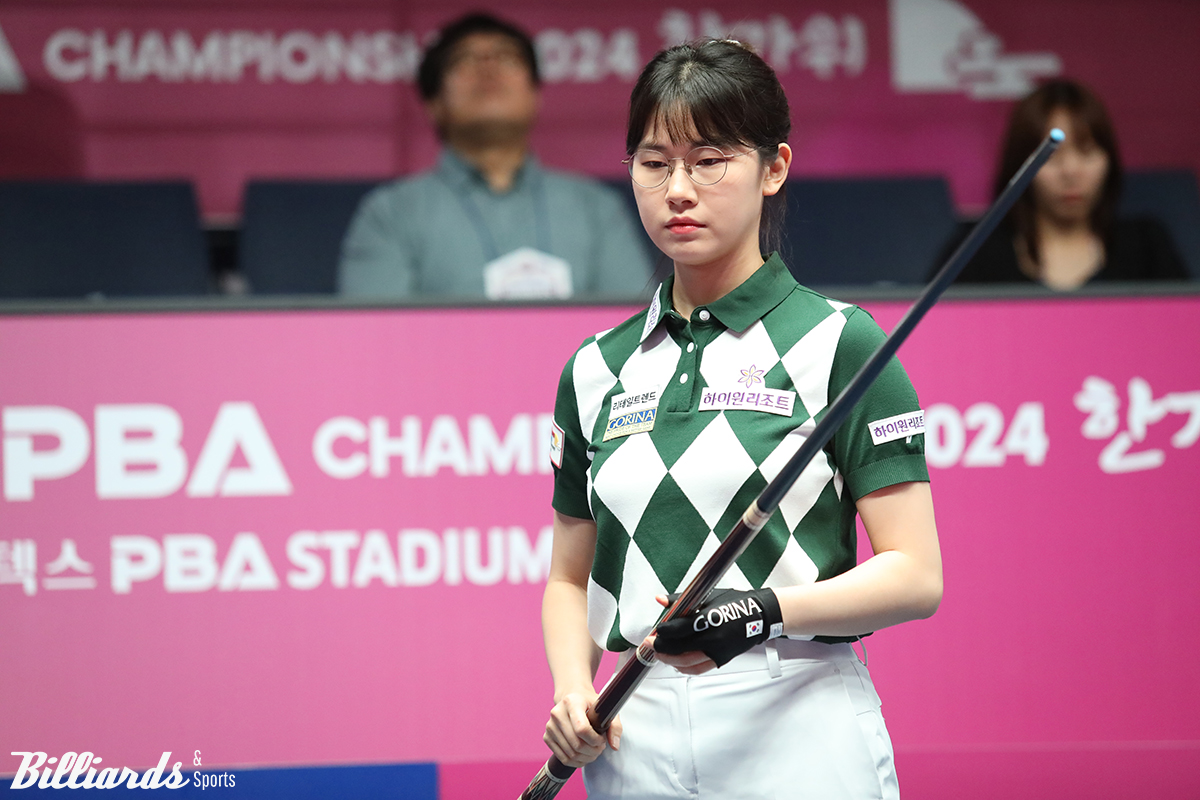 '원조 여왕' 이미래(하이원리조트)가 4차 투어 '크라운해태 LPBA 챔피언십 2024 한가위' 32강전에서 강지은(SK렌터카)을 3-1로 꺾고 시즌 첫 16강 진출에 성공했다.  사진=고양/이용휘 기자