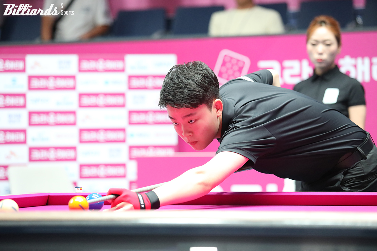 '16세 준우승자' 김영원이 4차 투어 '크라운해태 PBA 챔피언십 2024 한가위' 64강전에서 신대권에게 0-3으로 져 탈락했다.  사진=고양/이용휘 기자