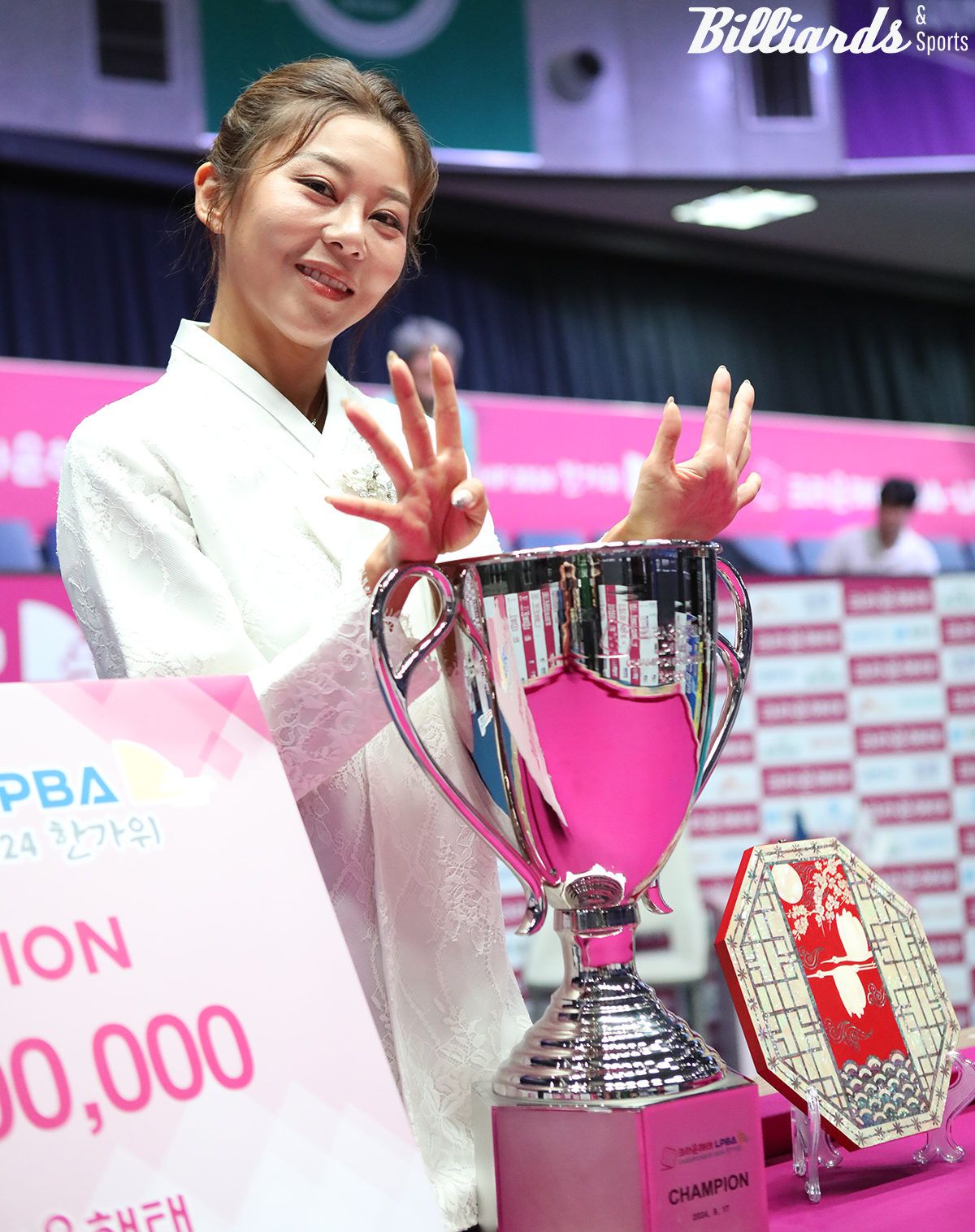 '당구 여제' 김가영(하나카드)이 4차 투어 '크라운해태 LPBA 챔피언십' 우승으로 누적상금 4억2180만원을 기록했다.  사진=고양/이용휘 기자