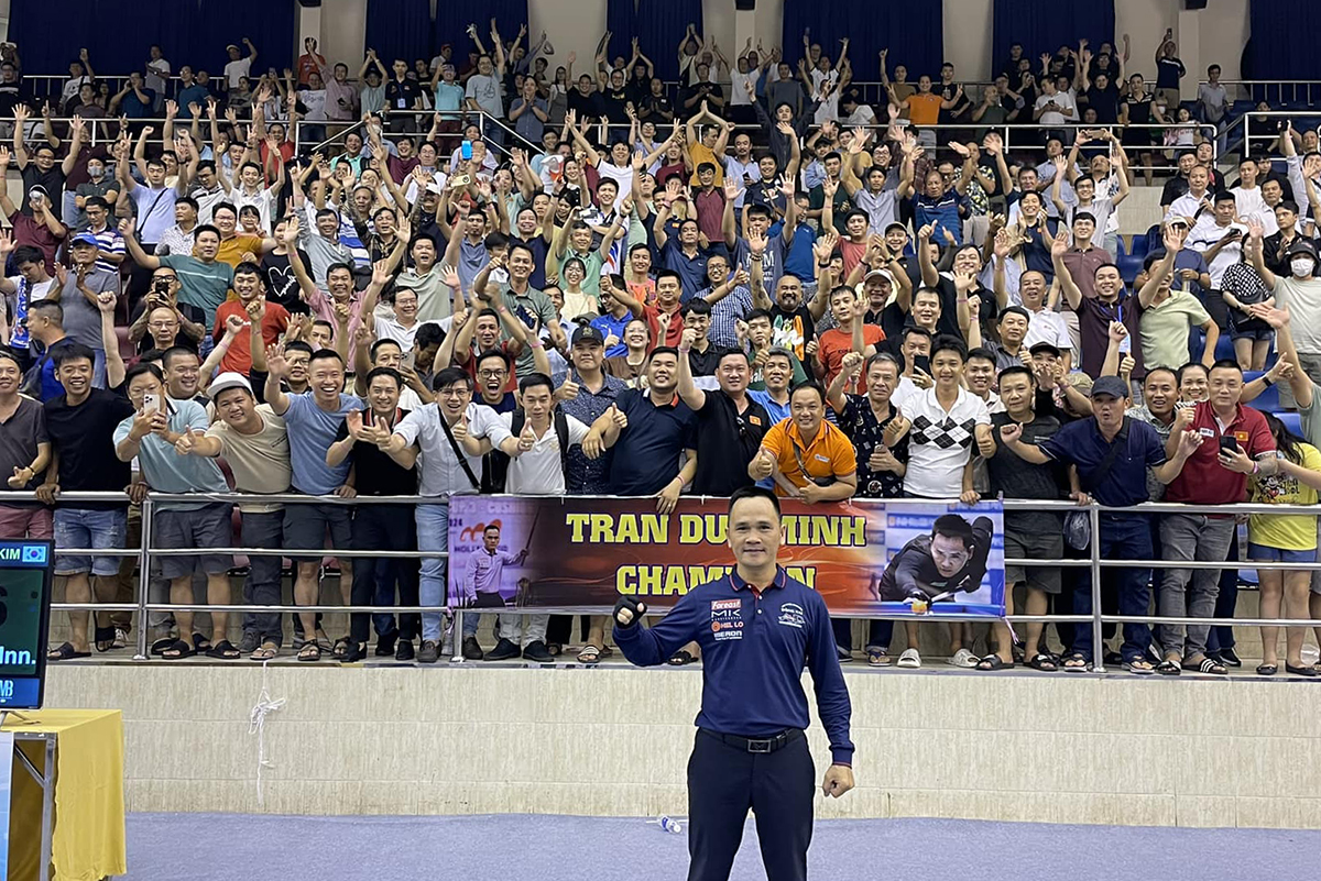 올해 호찌민 당구월드컵에서 우승한 '무명' 쩐득민. 