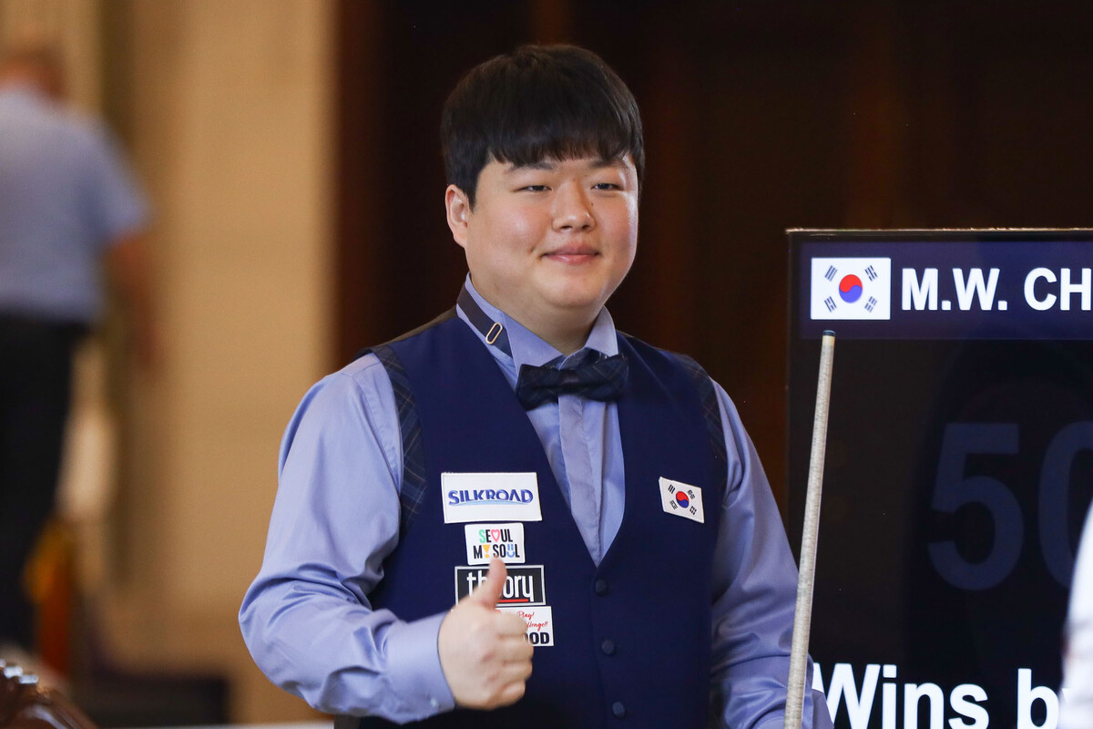 한국의 조명우(실크로드시앤티-서울시청)가 '제76회 빈투언 세계3쿠션선수권대회' 준결승에 진출, 2년 연속 세계선수권 4강을 밟았다. 사진=SOOP 제공