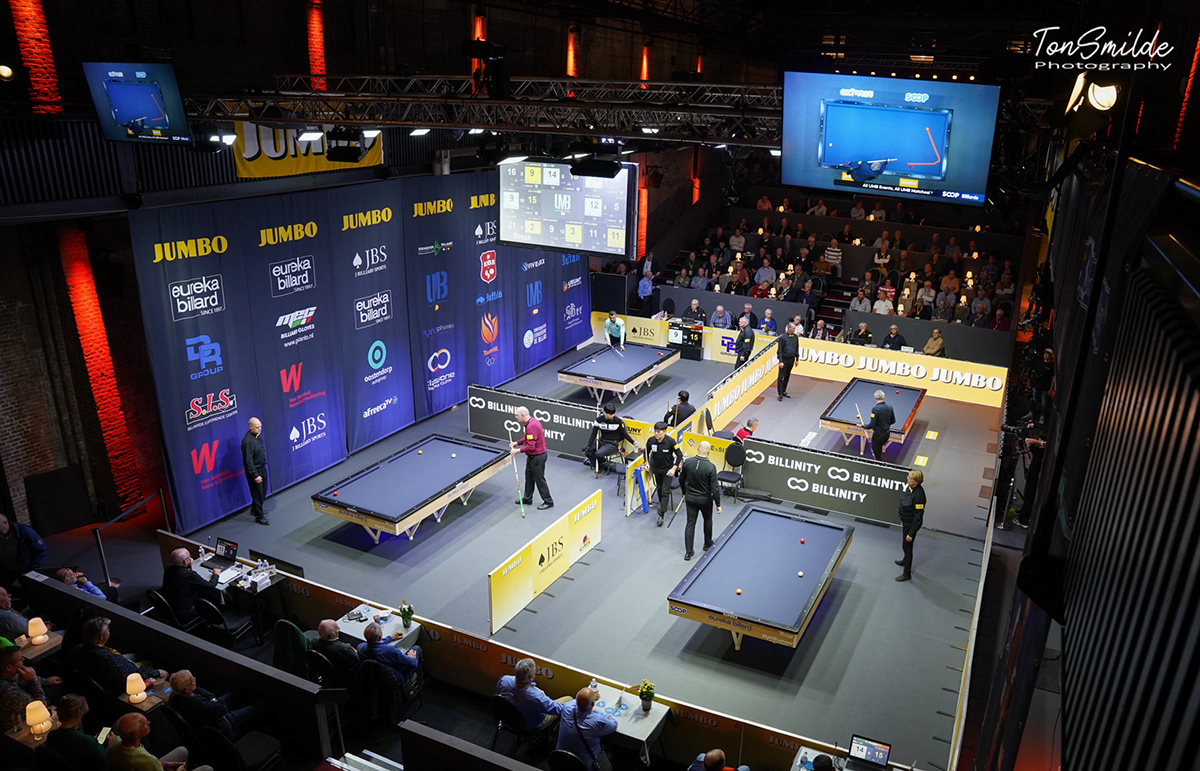 네덜란드 베겔에서 '2024 베겔3쿠션당구월드컵'이 열렸다. 이번 대회에는 홈그라운드를 무기 삼은 딕 야스퍼스(네덜란드)와 '당구황제' 프레데리크 쿠드롱(벨기에), 한국의 조명우, 김준태, 허정한 등이 출전해 자웅을 겨룬다. 사진=Ton Smilde