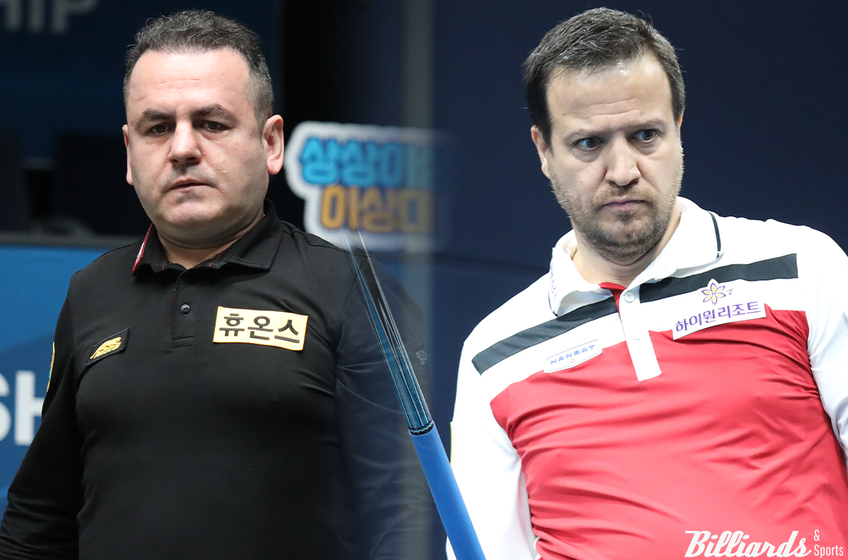 PBA 강자들의 16강전에서 한국 복병들의 활약에 밀려 탈락했다. 사진은 이날 16강전에서 한국 선수에게 패한 로빈슨 모랄레스(왼쪽)와 륏피 체네트(오른쪽).