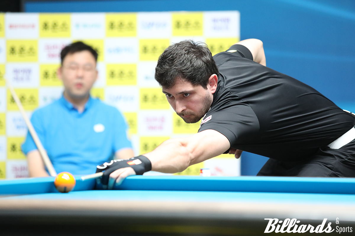 다비드 마르티네스(스페인, 크라운해태)가 '휴온스 PBA 챔피언십' 8강에서 고상운을 세트스코어 3-1로 꺾고 시즌 3번째 준결승 진출에 성공했다. 사진=고양/이용휘 기자