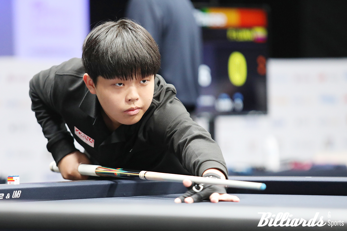 '3쿠션당구월드컵' 데뷔전에서 2승을 거두고 예선 1라운드를 통과한 김현우. 사진=강서/이용휘 기자
