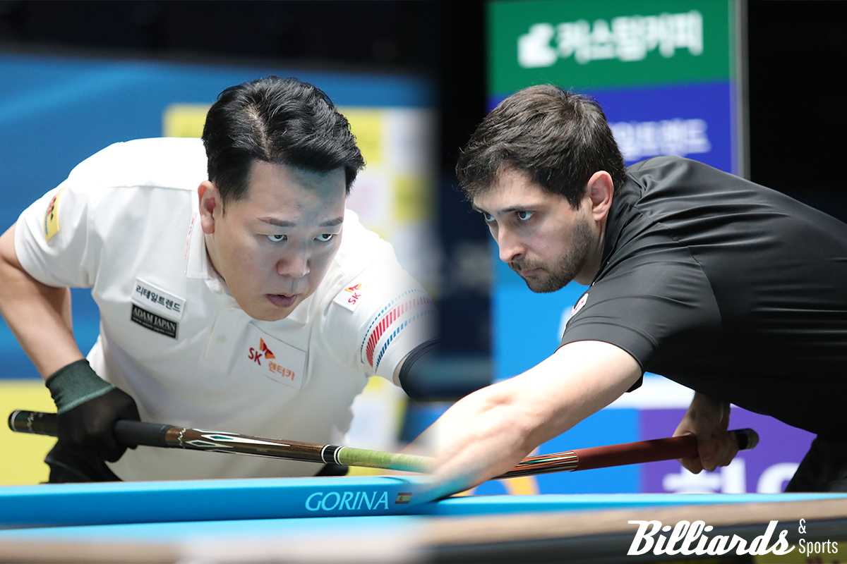 나란히 시즌 3승을 노리는 강동궁(SK렌터카)과 다비드 마르티네스(크라운해태)가 128강을 통과하고 64강에 올랐다. 사진=이용휘 기자