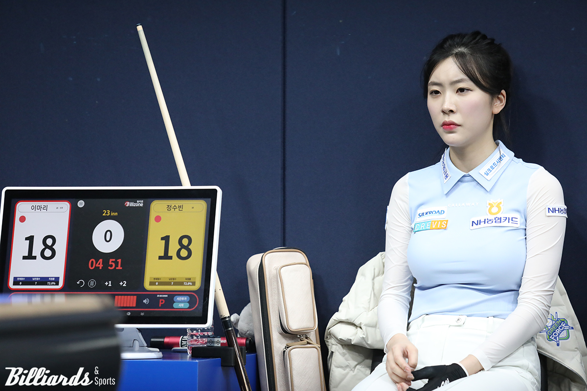 정수빈은 64강에서 이마리에게 막판 뒷심에서 밀려 탈락했다.