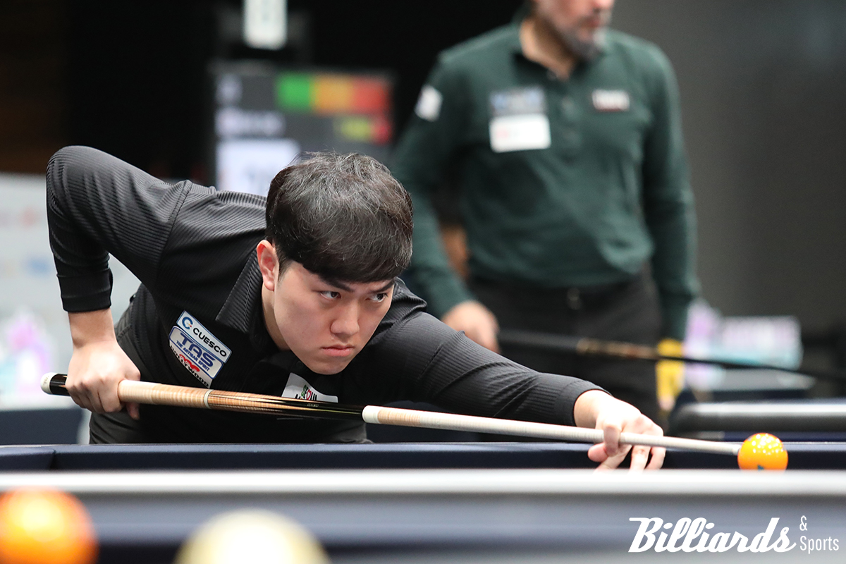 서울당구월드컵 32강 경기 중 하이런 28점을 작성한 김준태.